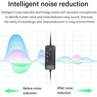 Microphone à condensateur filaire portable mini studio omnidirectionnel avec suppression du bruit en alliage d'aluminium, autonomie de 45 à 50 heures