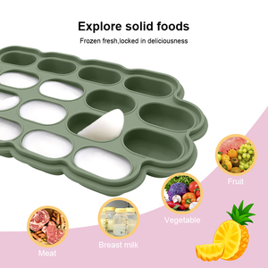 Bac à glaçons pour bébé en silicone de qualité alimentaire non toxique, bonne adhérence, pliable, grande taille, 16 cavités carrées, logo personnalisé 9 - Product Image 5