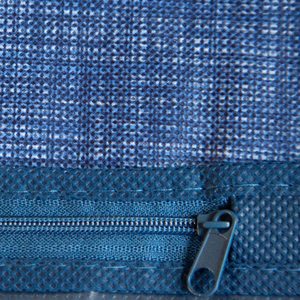 Sac à vêtements bleu TNT 137x60 cm anti-poussière avec côté transparent et fermeture éclair - Product Image 3