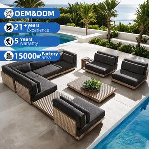 Ensemble de canapés en teck pour l'extérieur, résistant aux intempéries, pour villa, jardin privé, hôtel, terrasse extérieure - Product Image 1