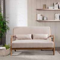Sofá de Dos Plazas de Madera Tapizado de 50 Pulgadas, Estilo Moderno para Apartamento, Silla de Acento, Muebles RJH Modelo 2308