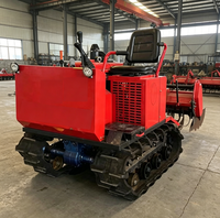 Motoculteur rotatif sur chenilles diesel 35 CV pour usage aquatique et terrestre, avec double charrue, semoir, épandeur d'engrais, moteur à boîte de vitesses, pour rizières et champs secs