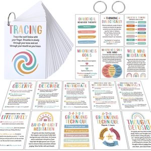 Tarjetas de Terapia DBT con Anillas de Encuadernación, Tarjetas de Habilidades para el Manejo de la Ansiedad, Baraja de Tarjetas de Distorsiones <span class=keywords><strong>Cognitivas</strong></span> - Product Image 1