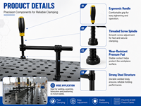 Pince réglable à 180 degrés pour accessoires de positionnement de table de soudage 3D, pince de maintien à dégagement rapide D16 D28 pour table de soudage 3D