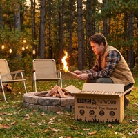 Bâtons de démarrage de feu en bois gras de 40 lb, 100 % naturels, bois de chauffage de pin pour feu de camp