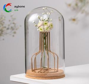 Couverture en verre fleur éternelle blocs de construction poupées de fleurs séchées figurines faites à la <span class=keywords><strong>main</strong></span> bâtons d'acclamations boîte de présentation anti-poussière couvercle en liège - Product Image 2