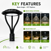 Chips de alta calidad 3030SMD 150lm/W IP65 Sensor de fotocélula impermeable post Top slip instalación LED jardín exterior post Top Light