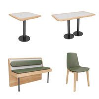 Neu Designtes Luxuriöses Booth-Sofa Restaurant Café Esstisch-Stuhl-Set Holz Weichpolster Sitzkissen Restaurant-Möbel