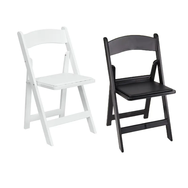 Silla plegable personalizada para eventos de boda, sillas de jardín de resina de plástico, de resina Blanca, para exteriores