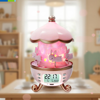 Veilleuse LED rechargeable pour chambre à coucher avec contrôle intelligent Matériau PC Batterie au lithium intégrée Alarme Utilisation Horloge Affichage