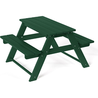 Ensemble table et chaises de pique-nique pour enfants en plastique HDPE, résistant aux intempéries, écologique, mobilier d'extérieur pour patio, ferme, cour