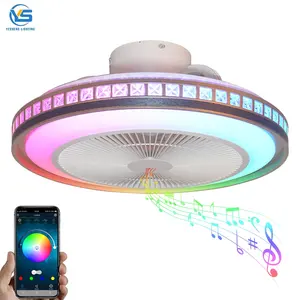 XD76 Smart ceiling fan light RGB 7 color with speaker remote app control