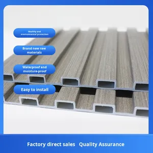 Grande planche murale à la mode bambou <span class=keywords><strong>bois</strong></span> WPC <span class=keywords><strong>treillis</strong></span> épissage fond <span class=keywords><strong>mur</strong></span> gaufré forme PVC commerce extérieur <span class=keywords><strong>treillis</strong></span> bloquant les couleurs - Product Image 2