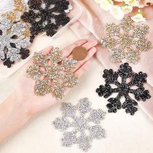Flocon de neige strass patchs Appliques fer décoratif sur patchs noël vêtements réparation décoration patchs pour accessoire à créer soi-même - Product Image 3