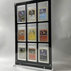 Black Acrylic 9-Slot Trading Card Display Frame for Graded Slabs <b>Desktop</b> <b>Stand</b> - Product Image 4