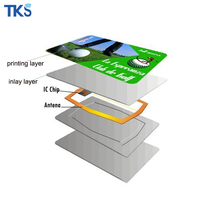 Carte en PVC à double puce RFID NFC, cartes à puce de paiement de contrôle d'accès sans contact avec la certification ISO14443, commande en gros