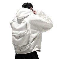 Sweat à capuche surdimensionné unisexe de haute qualité en coton doux Streetwear personnalisé Boxy Sweat à capuche avec sac à dos zippé