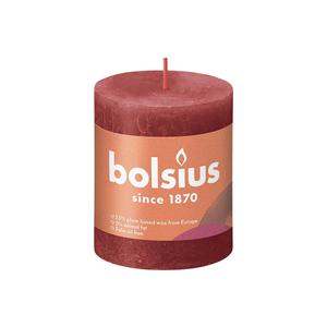 Bolsius Stumpenkerze Rustiko Shine 8x7cm zartes Rot - Product Image 1