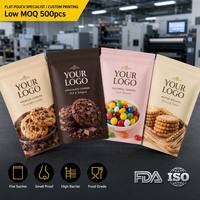 Sachet Plat Personnalisé Imprimé à Trois Soudures Latérales Anti-Humidité VMPET Refermable 30g/50g/100g/200g pour Biscuits, Gâteaux et Bonbons