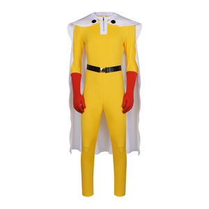 Costume de cosplay Star's Edge One Punch Man Saitama, combinaison jaune, gants rouges, cape blanche, tenue d'anime pour Halloween - Product Image 5