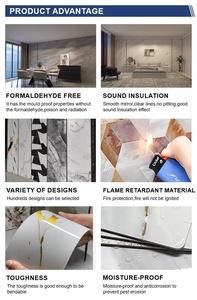 Panel de Pared de PVC Impermeable con Diseño Geométrico Moderno, Lámina de Mármol UV de Alto Brillo y Grosor Personalizado para Dormitorio, Gimnasio o Villa - Product Image 5