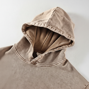 Sudadera con capucha de mezcla de algodón para hombre con patrón de lavado ácido diseñado para comodidad de alta calidad y estética informal - Product Image 1