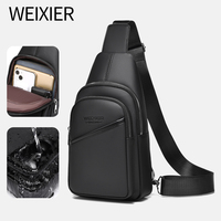 Sac de poitrine en PU noir vintage décontracté avec logo personnalisé, nouveau sac bandoulière imperméable de qualité supérieure pour homme, idéal pour les voyages et les activités de plein air