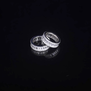 925 <strong>Silver</strong> Fashion Design Moissanite Cuban Diamond <strong>Ring</strong> for <strong>Men</strong> D Color Baguettes for Hip-hop Lifestyle - Product Image 4