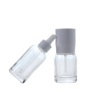 Flacon compte-gouttes transparent personnalisé de 45 ml, flacon compte-gouttes rechargeable de 30 ml pour huiles essentielles avec étiquettes