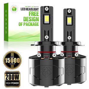 <span class=keywords><strong>Bombilla</strong></span> LED H7 <span class=keywords><strong>de</strong></span> Filamento Único <span class=keywords><strong>de</strong></span> Alta Calidad X9 con Doble Tubo <span class=keywords><strong>de</strong></span> Cobre, 200W, 15000Lm, 6500K, 12-24V, para Mejoras Automotrices <span class=keywords><strong>de</strong></span> Lujo - Product Image 1