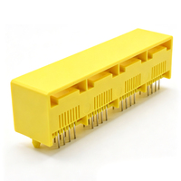 Konektor Jaringan RJ45 6P2C 1X4 1 Port Vertikal Cat6 Terlindung untuk Pemasangan Panel, Jack Ethernet Kontak Kuningan, Pasokan Langsung Grosir