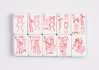 Jeu de Mahjong américain en acrylique, ruban bleu, personnalisé pour femme, 160 pièces, 4 couches, luxe, pour table de jeu, casino