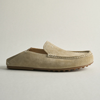 Mocassins décontractés faits main pour hommes en suède de vache abricot, à enfiler, respirants, semelle extérieure en caoutchouc souple, vente en gros, fourniture directe usine