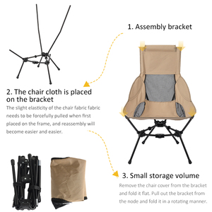 Chaise de camping pliable compacte et légère avec cadre en aluminium pour l'extérieur, idéale pour la plage - Product Image 5