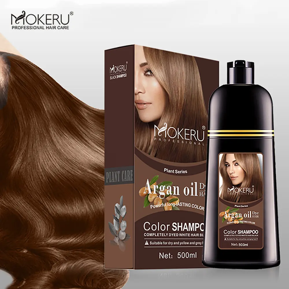 Mokeru – shampoing à base d'huile naturelle d'argan pour femme, produit cosmétique pour cheveux secs, coloration permanente, vente en gros