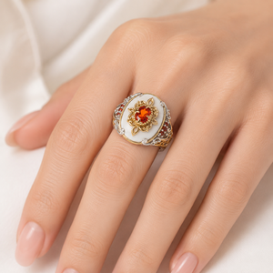 Anello con design barocco in stile conchiglia naturale, colore a contrasto, anello creativo da donna - Product Image 3