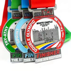 Médaille Marathon personnalisation métal plaqué or forme 3D événement sportif compétition d'athlétisme commémorative marche coulée UV - Product Image 2