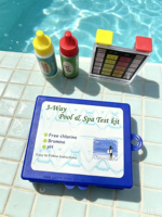 Kit de test pour piscine et spa, pH, chlore, brome, avec bouchon de sécurité pour bébé, flacons de réactifs de 20 ml pour bain à remous et piscine