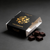 Boîte d'emballage personnalisée pour chocolat, en carton pliable de qualité alimentaire, pour barres chocolatées, truffes, emballage cadeau