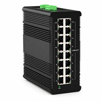 Switch PoE Industrial L2 Administrado de 16 Puertos, 16 Puertos Gigabit RJ45 de Cobre 1000/100/10M, IP40, Protección contra Sobretensiones de 40~75 6KV
