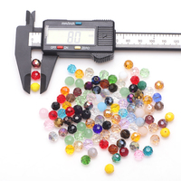Perles de football en cristal Zhubi 3 4 6 8MM, multicolores, facettées, rondes, en verre, pour la fabrication de bijoux, bracelets DIY