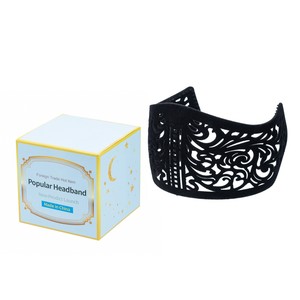 Fascia per <span class=keywords><strong>Capelli</strong></span> Sportiva Leggera in Silicone Vellutato con Funzione di Fissaggio, Mantiene i <span class=keywords><strong>Capelli</strong></span> in Posizione, Antivento, <span class=keywords><strong>Nera</strong></span> e Bianca, per Uso Quotidiano - Product Image 2