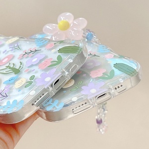 Wave Edge Lovely Fresh con correa de muñeca de flores TPU funda de teléfono móvil para <span class=keywords><strong>Iphone</strong></span> 6 7 8 X <span class=keywords><strong>Xr</strong></span> XS 11 12 13 14 15 16 Pro Max - Product Image 2