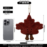 Porte-clés pendentif en peluche mignon de dessin animé, grande flocon de neige et feuille d'érable rouge, avec visage souriant, style Kawaii