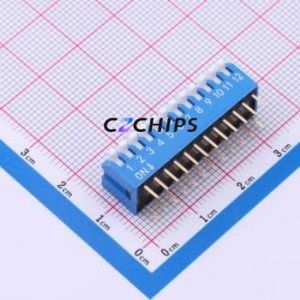 SMQP-12B-TP DIP Switch Switch ( Type: Piano Key )( Number of Switch Sections: 12 )( Lead Spacing: 2.54mm ) - Product Image 1