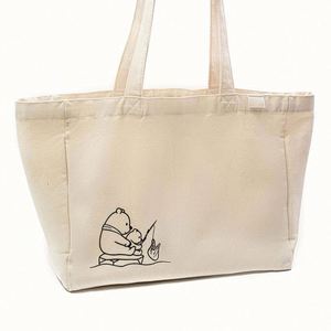Custom Print Recycled Cotton Large Shopping White <b>Canvas</b> <b>Tote</b> Bag - Product Image 3