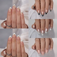 BTArtbox Faux Ongles Courts Carrés Faits Main à Coller Fournisseur en Gros Luxe Haute Qualité French Manucure en Gels Souples à Coller