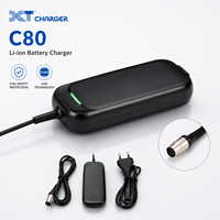 Chargeur de batterie au lithium C80 de conception nouvelle pour monocycle électrique, scooter, refroidissement sans ventilateur, indicateur LED bicolore, FCC EN55032