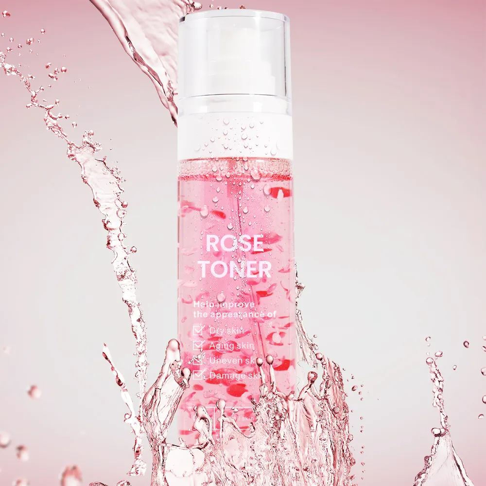 Private label Korean moisturizing skin care skincare natural organic pure rose water facial mist face toner spray for face