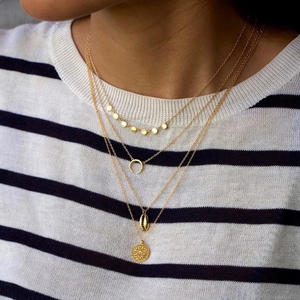 Collar de Plata de Ley S925 con Baño de Oro de 18K, Diseño de Girasol, Estilo Lujoso y Versátil, Venta al Por Mayor - Product Image 3